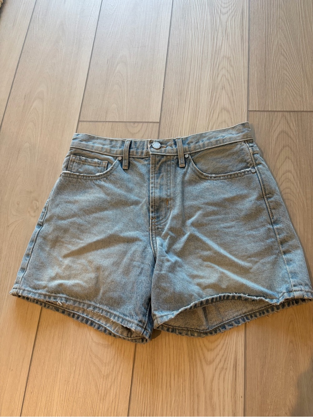 Just Black Light Blue High-Rise Denim Shorts